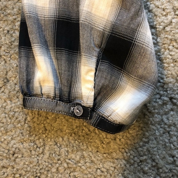 Vince oversized plaid rolled button down plaid tunic top size small - Picture 6 of 8